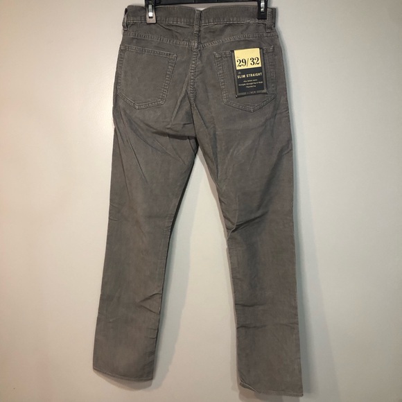 J. Crew Slim Straight Corduroy Grey Pants Men's Style 29104 NWT - Picture 3 of 8